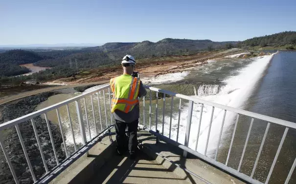 Oroville Dam Spillway Overflow