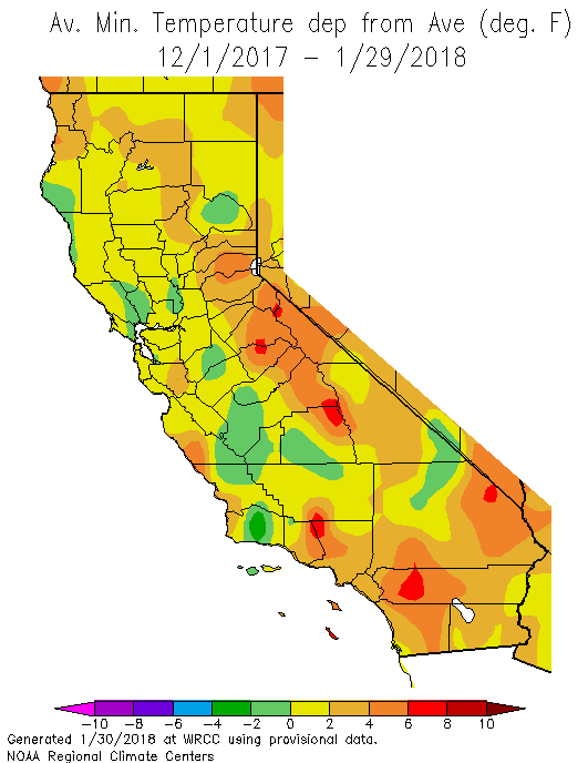 Maps: California Temperature and Precipitation 2017-2018 Water Year ...