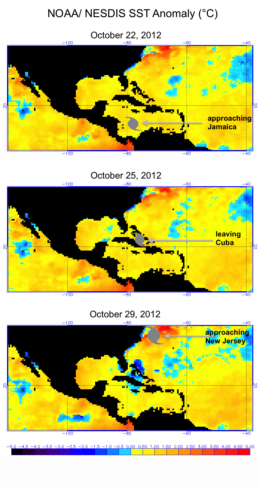 Chart SST Anomaly During Sandy Climate Signals