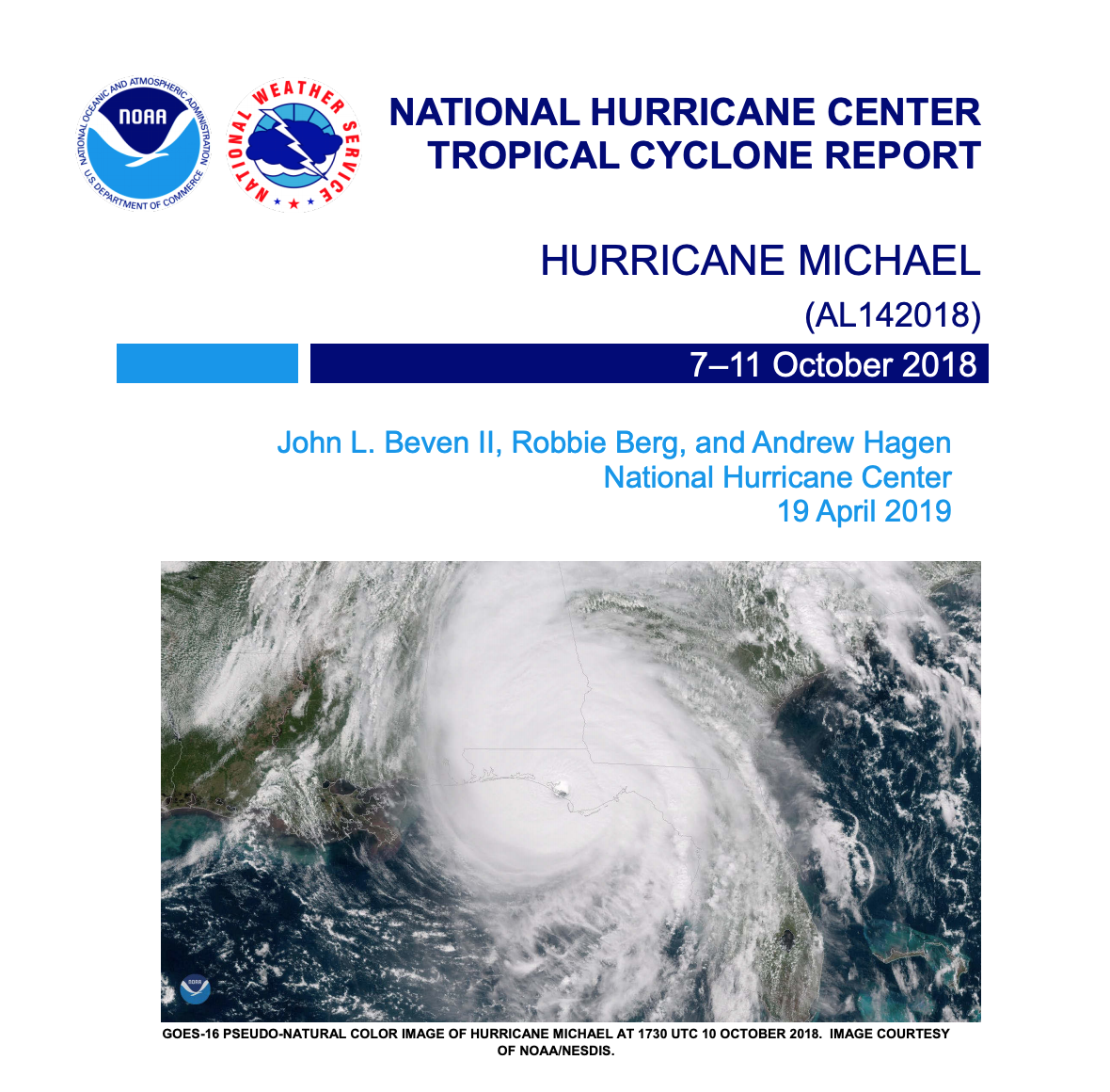 Report: National Hurricane Center Report, Hurricane Michael | Climate ...