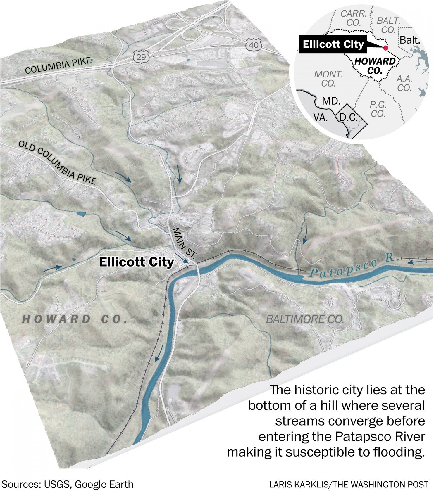 map of ellicott city flood plain