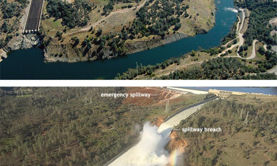 Flooding concerns at Oroville Dam as water levels reach capacity ...