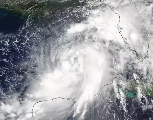 MODIS visible satellite image of Hermine on Wednesday afternoon, August 31, 2016. Image: NASA