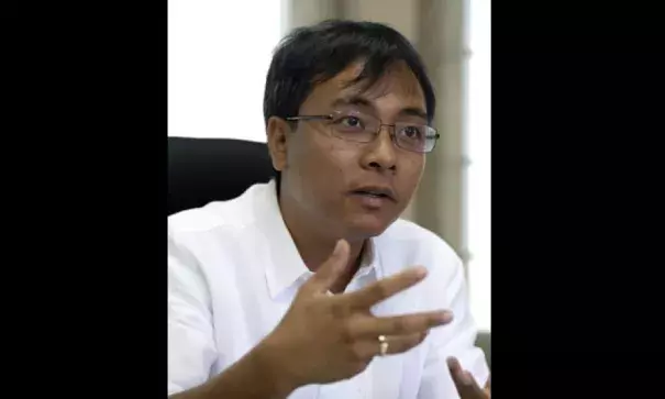 Naderev Sano, the Philippines lead negotiator at United Nations climate talks, gestures during a interview in Manila. Photo: Noel Celis, AFP